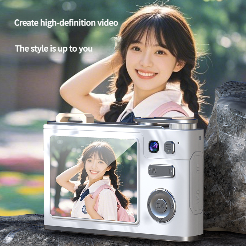 Glitter Sand Design 64MP HD Digital Camera with LED Fill Light & Auto Focus(green)