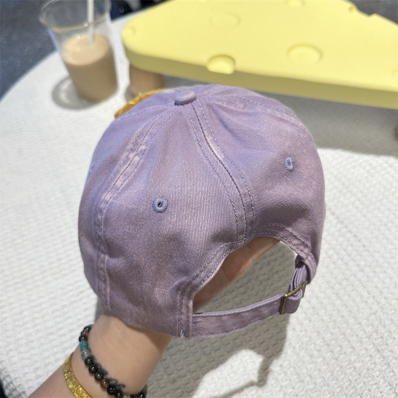 Adorable Cartoon Cat & Stars Baseball Cap - 100% Cotton, Adjustable Fit, Sun Protection(purple)