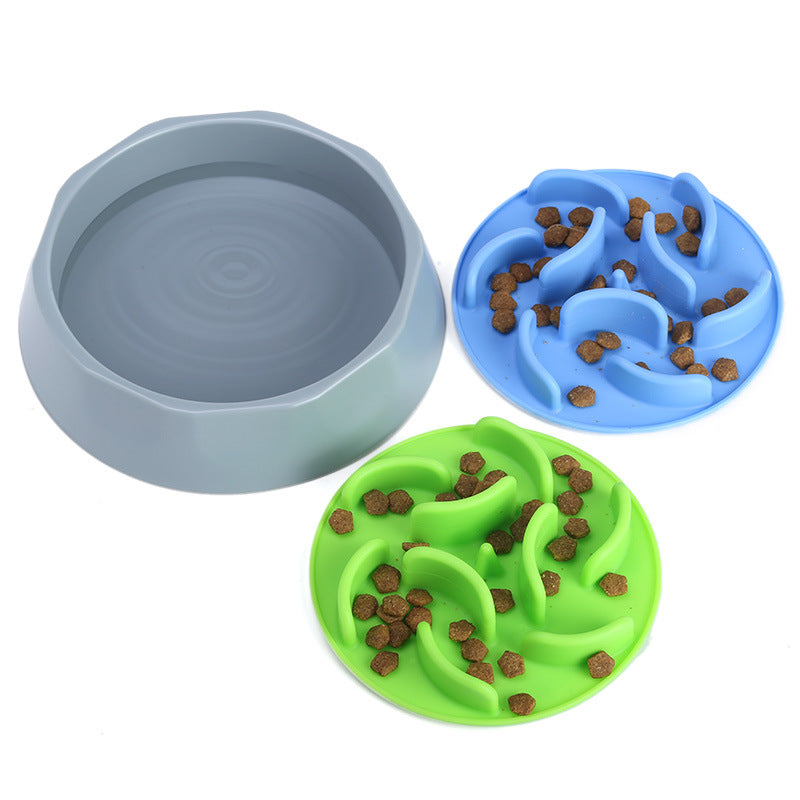 Slow Feeder Dog Bowl Set - Anti-Choke Puzzle Feeder Insert & Bowl for Healthy Eating Habits(cyan)