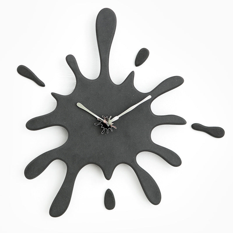 Creative Splatter Design Wall Clock - Silent Movement, Modern Decorative Timepiece(black)
