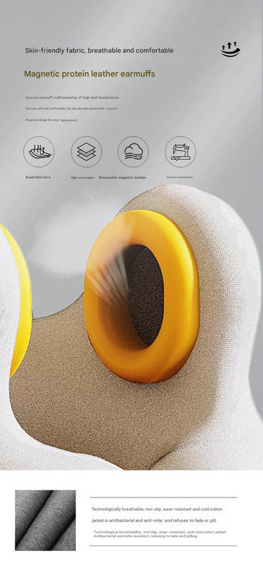 Smart Neck Pillow with Dual Noise Reduction, HIFI Bluetooth Music & Graphene Heating - Sleep Elf" Travel Pillow(Lake blue)"