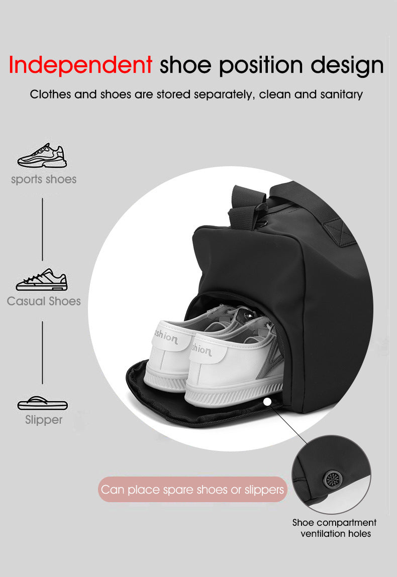 Large Capacity Travel Duffel Bag with Shoe Compartment & Wet Pocket - Multi-Purpose Gym & Weekend Bag(Khaki)