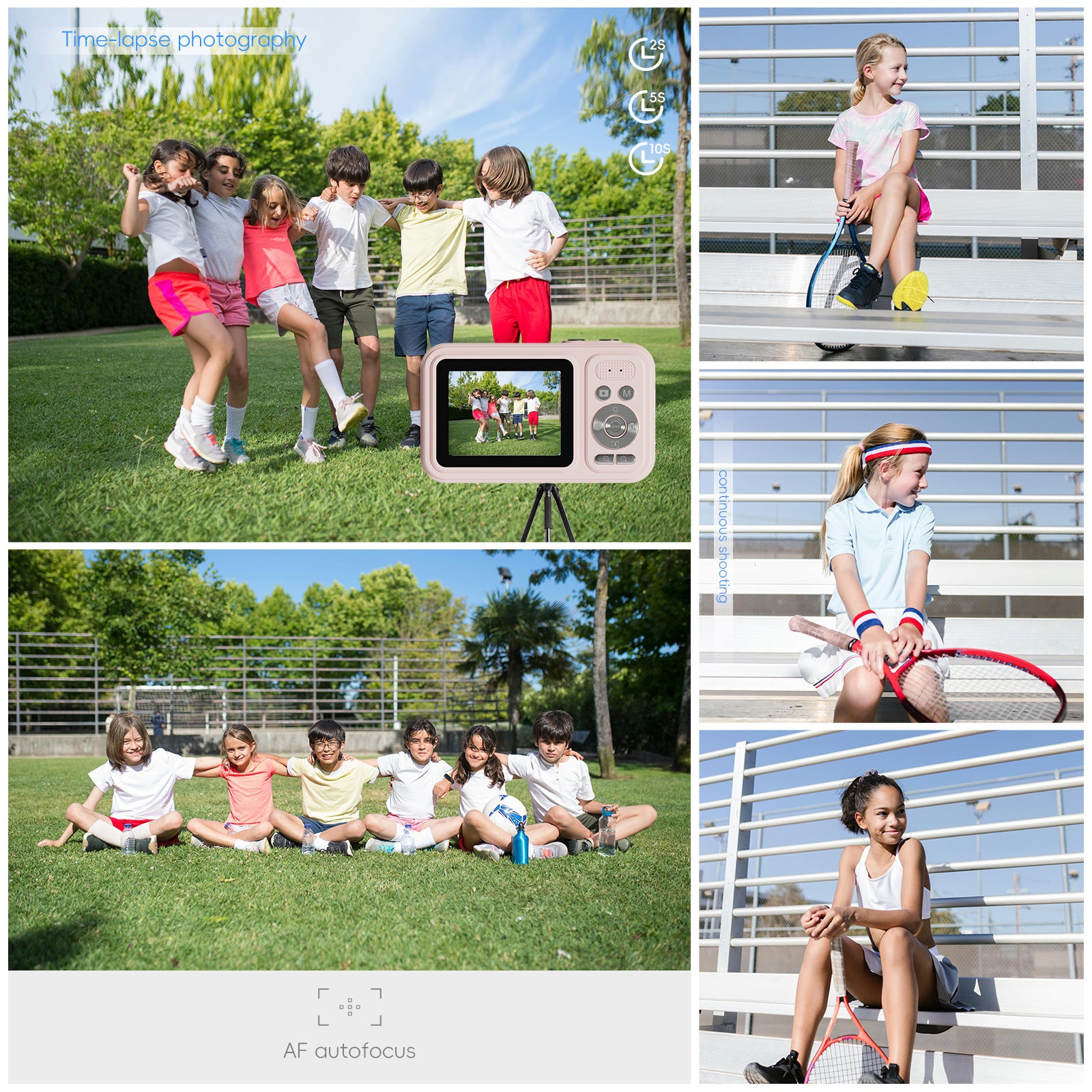 48MP Digital Camera with 16x Zoom & AF Autofocus - Full HD Vlogging Camera for Beginners & Kids(Green)