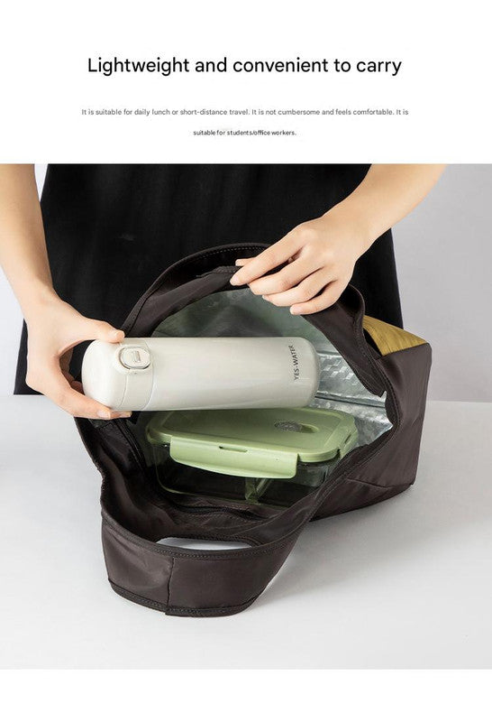 Insulated Lunch Tote Bag - Large Capacity, Multi-Pocket, Waterproof & Stain-Resistant Lining(browm)