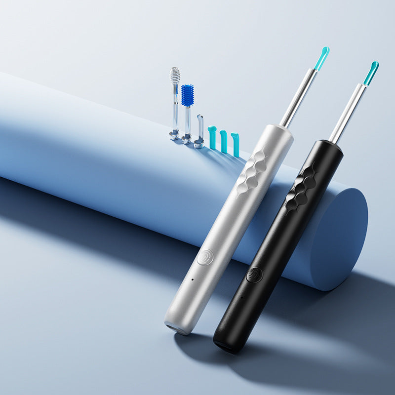 Smart Visual Ear Cleaner with HD WiFi Camera - Gentle Silicone Tips, USB-C Rechargeable Otoscope for Safe Ear Wax Removal(White low-level version)