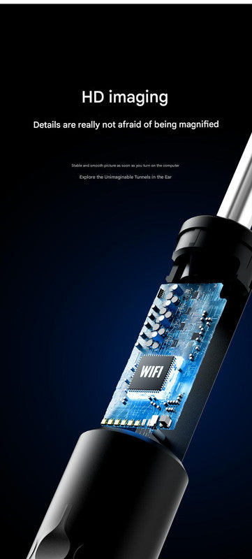 Smart Visual Ear Cleaner with HD WiFi Camera - Gentle Silicone Tips, USB-C Rechargeable Otoscope for Safe Ear Wax Removal(White low-level version)