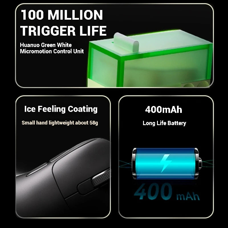 Tri-Mode Wireless Gaming Mouse with 8000Hz Polling Rate, PAW3950 Sensor & Magnetic Charging Dock(Blue)