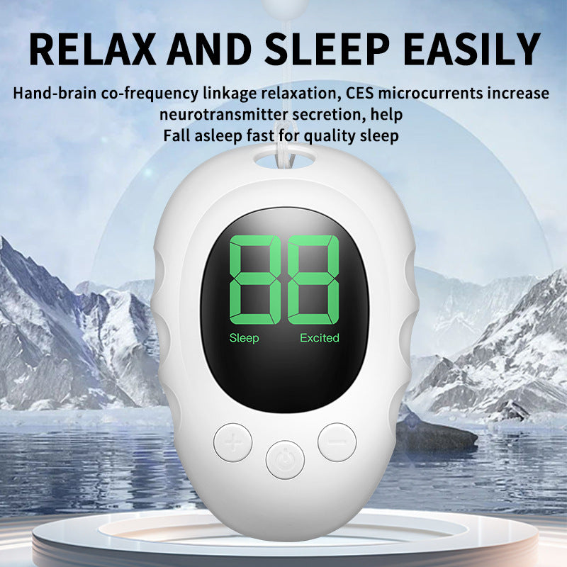 Handheld Microcurrent Sleep Aid Device - USB Rechargeable Pulse Massager for Relaxation & Deep Sleep(green)
