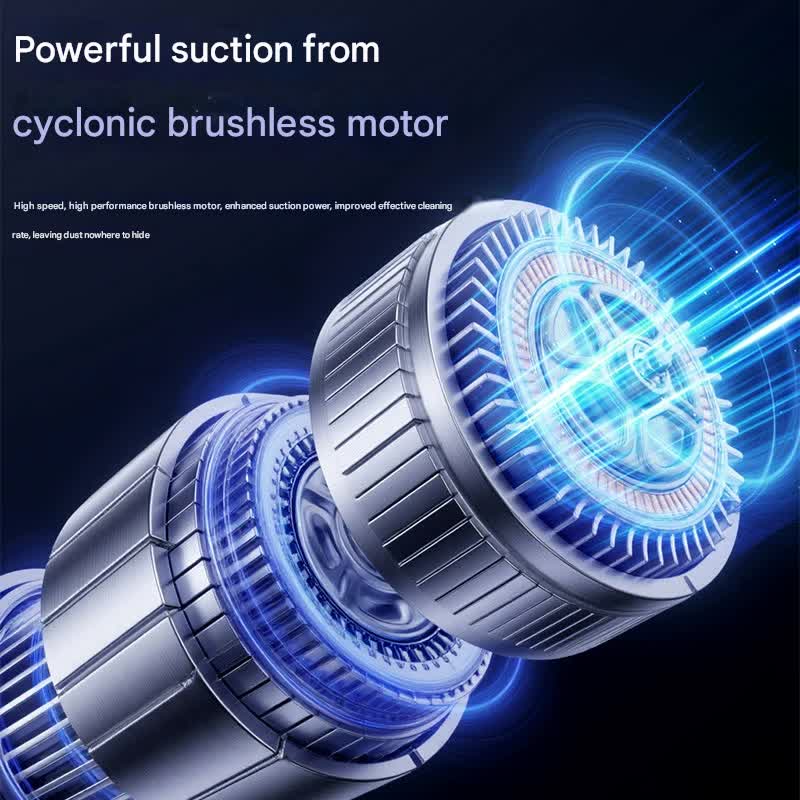 Multi-Function Cordless Handheld Vacuum Cleaner & Blower - Powerful Brushless Motor with Digital Display(Gray Orange)