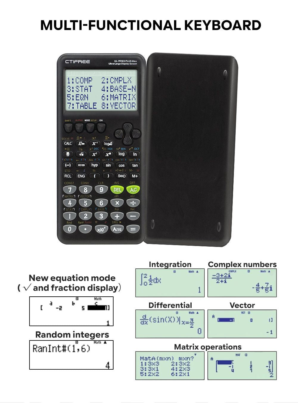 Advanced Scientific Calculator with 417 Functions & Large Natural Textbook Display(silver)