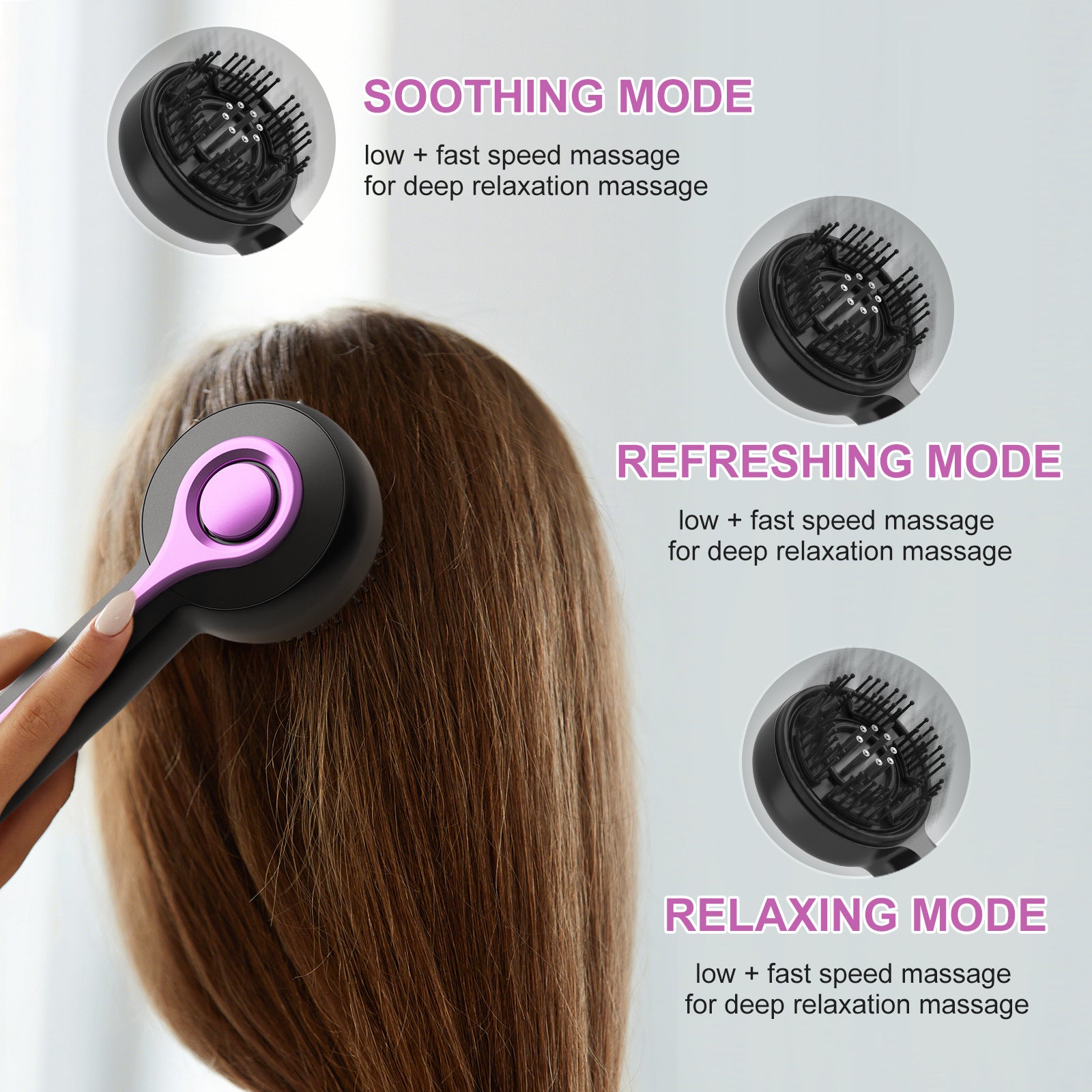 Electric Scalp Massager & Essential Oil Applicator Brush - 360 Kneading, 3 Modes, USB-C Rechargeable(red)