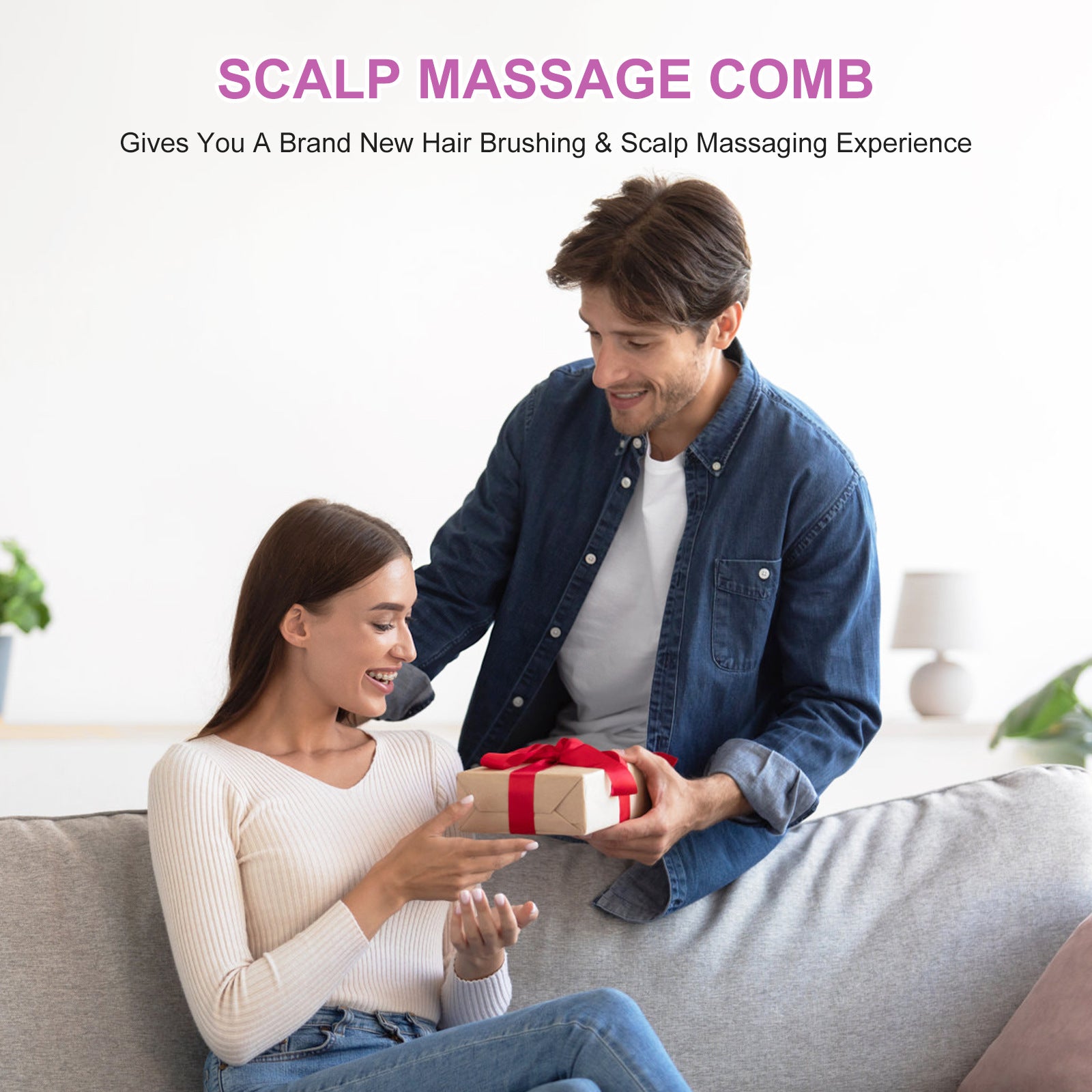 Electric Scalp Massager & Essential Oil Applicator Brush - 360 Kneading, 3 Modes, USB-C Rechargeable(red)