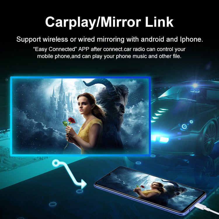 Universal 10-Inch Android Car Stereo GPS Navigator - QLED HD Touchscreen, 2GB RAM 32GB ROM, WiFi, Bluetooth 5.4, CarPlay & Mirror Link(black 10 inches)