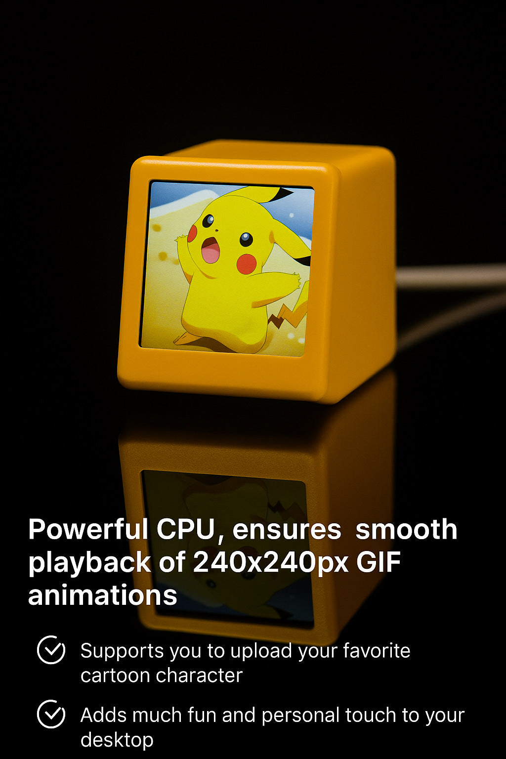 2pc Mini Smart Wi-Fi Weather Station Clock - Desktop Digital Clock with HD IPS Screen, Customizable GIF Display & 3-Day Forecast(Pink)