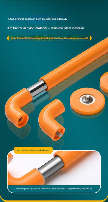 2pc Heavy-Duty Anti-Slip Safety Grab Bar with Luminous Rings - Stainless Steel Core Bathroom Handrail(yellow 60cm)