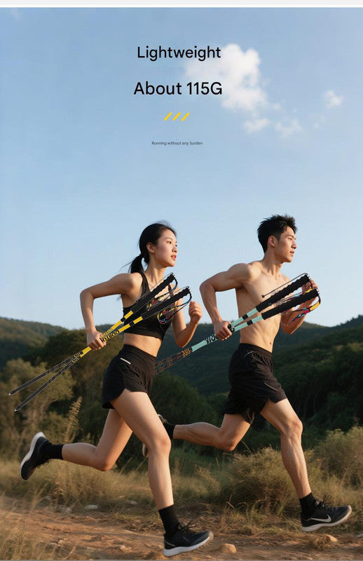 Ultralight Carbon Fiber Foldable Trail Running & Hiking Pole(blue Recommended height range 175-185cm)