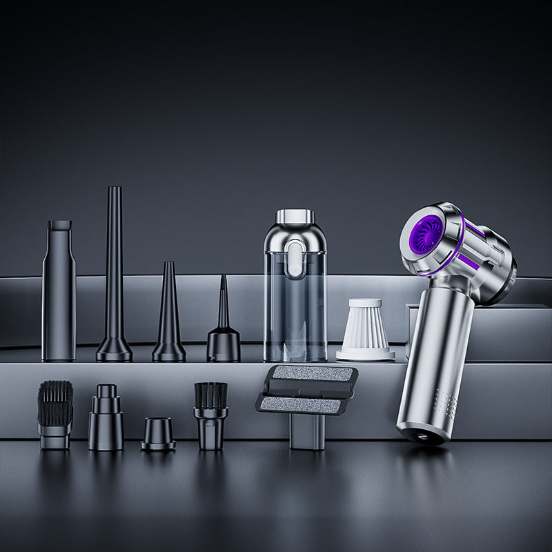 Silver and Purple 4-in-1 Cordless Handheld Vacuum Cleaner - Powerful 16KPa Suction with Brushless Motor, Blower & Air Pump