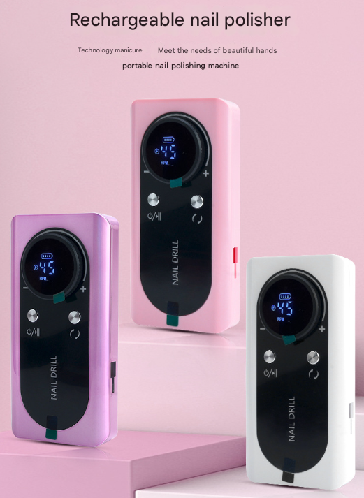 Purple Professional Rechargeable Nail Drill Machine - 45000RPM Portable E-File Kit for Acrylic, Gel, Polishing & Manicure