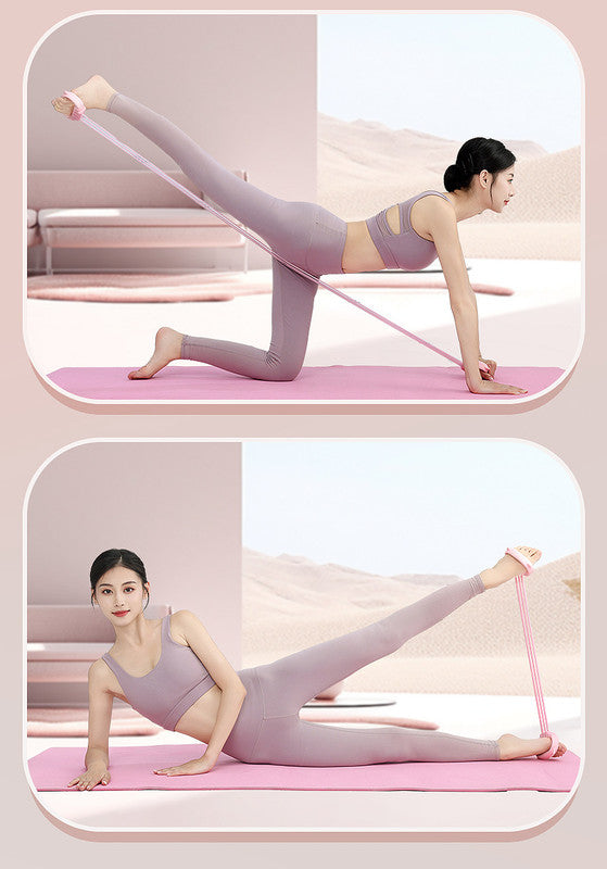 Purple Adjustable Resistance Chest Expander with 6 Levels - Cute Cat Ear Puller for Full Body Workout