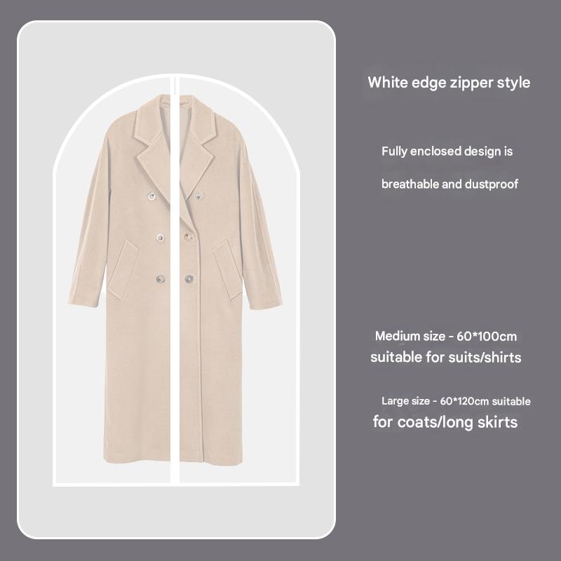 White Edge 10-Pack Hanging Garment Bags for Closet Storage - Translucent Dust-Proof Suit Covers, Washable & Reusable Coat Protectors (2 Sizes)