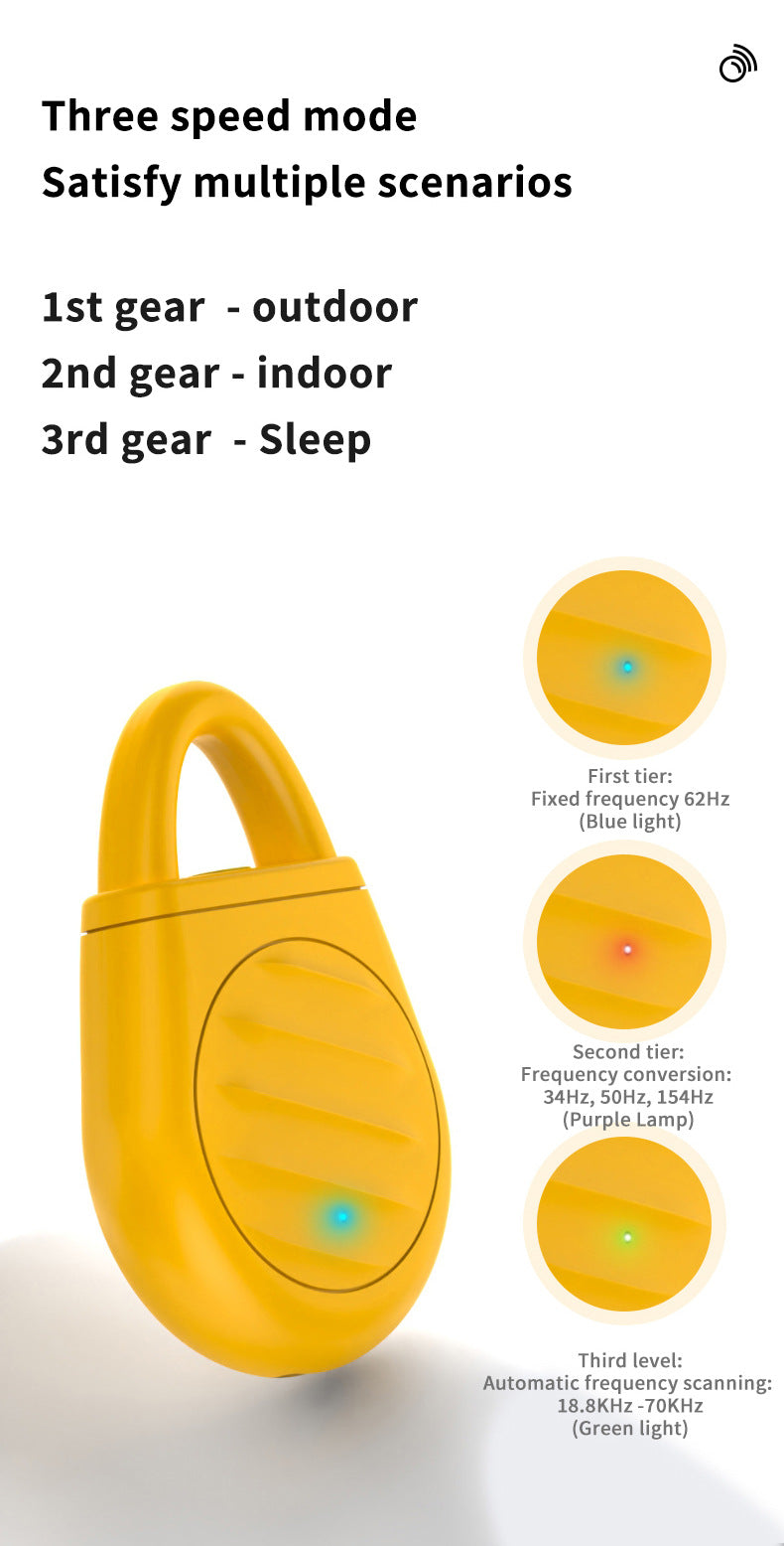 2 Pcs Black Portable Ultrasonic Pest Repeller - Rechargeable Mosquito & Bird Repellent Device | 3-Mode for Indoor, Outdoor & Camping