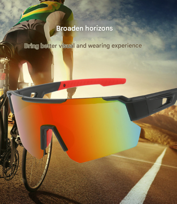 Black Unisex Sport Cycling Sunglasses - Lightweight Wraparound Eyewear for Running & Outdoor Activities