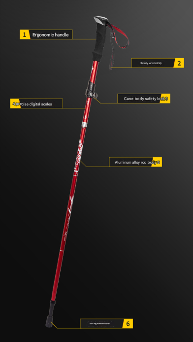 Short Red Ultralight Foldable Hiking Pole - Adjustable Aluminium Trekking Stick with EVA Grip for Outdoor Walking & Climbing