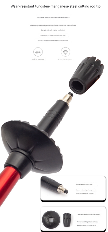 Long Blue Ultralight Foldable Hiking Pole - Adjustable Aluminium Trekking Stick with EVA Grip for Outdoor Walking & Climbing