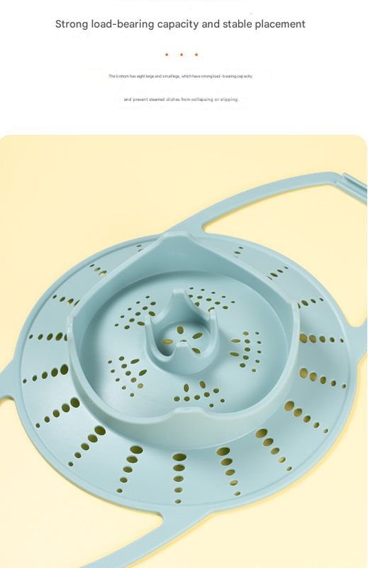 Small Pink Flexible Silicone Steamer Basket with Heat-Resistant Handles - Food-Grade Vegetable Steamer Insert for Pots & Pans