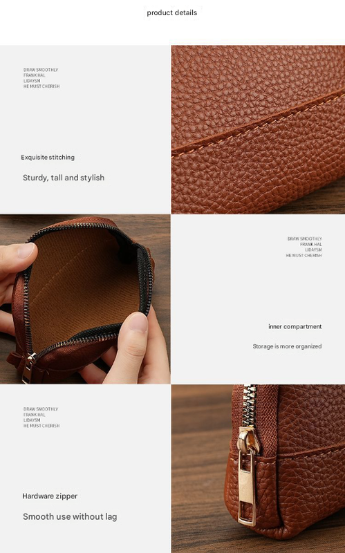 3 Pcs ( 1 Brown+ 1 Grey + 1 Beige) Elegant Faux Leather Coin Purse - Mini Zipper Pouch & Compact Card Holder Wallet