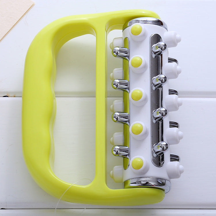 Light Green Ergonomic Body Roller Massager - Handheld Deep Tissue Tool for Muscle Relief and Fascia Release