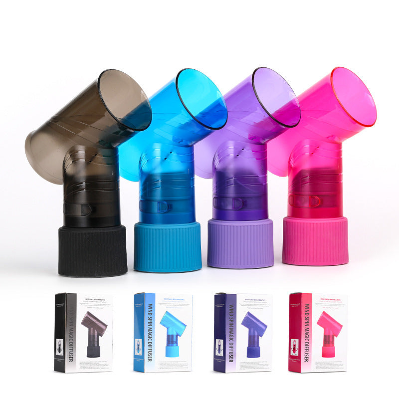 Pink Wind Spin Hair Curler Diffuser - Universal Hair Dryer Attachment for Effortless Waves and Curls