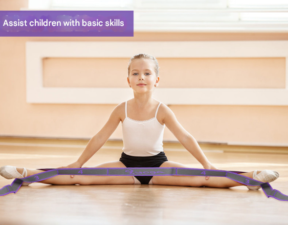 Blue and Purple 9-Loop Yoga Stretch Strap - Numbered Band for Flexibility and Physical Therapy