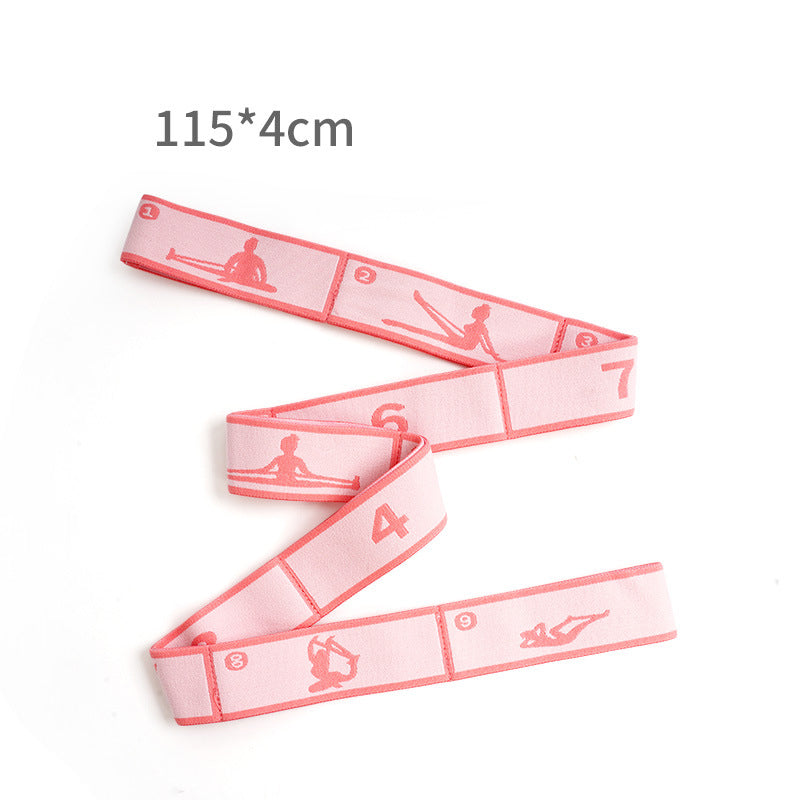 Pink 9-Loop Yoga Stretch Strap - Numbered Band for Flexibility and Physical Therapy