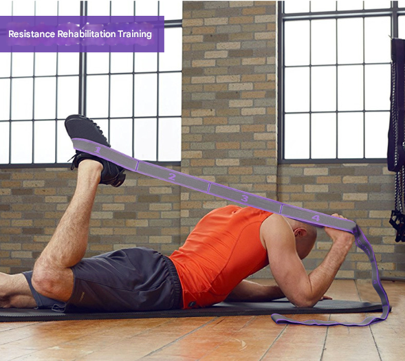 Purple 9-Loop Yoga Stretch Strap - Numbered Band for Flexibility and Physical Therapy