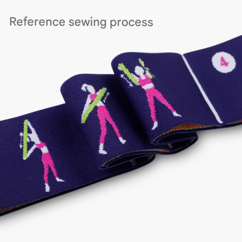 Pink Instructional Yoga Stretch Strap with Embroidered Pose Guide - 11-Loop Flexibility Band