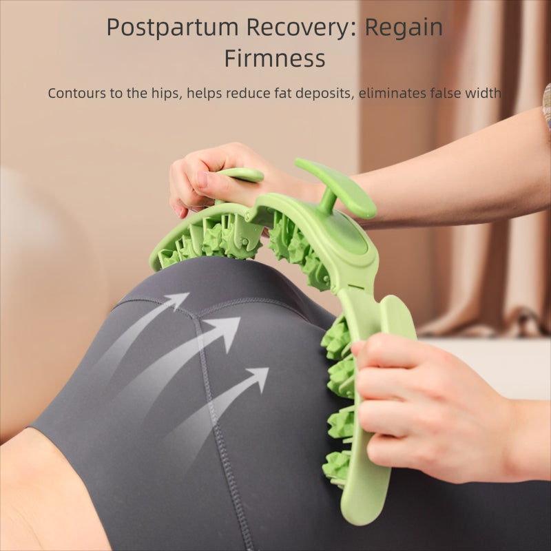 Green Removable Adjustable Wrap-Around Muscle Roller - 11-Wheel Deep Tissue Massager for Legs, Arms & Body