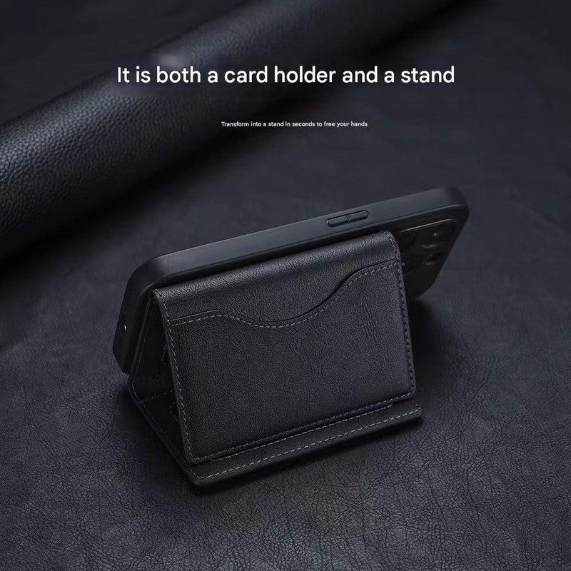 Grey 3-in-1 Magnetic Wallet for MagSafe - Slim PU Leather Card Holder with Kickstand