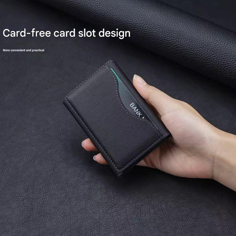 Dark Purple 3-in-1 Magnetic Wallet for MagSafe - Slim PU Leather Card Holder with Kickstand
