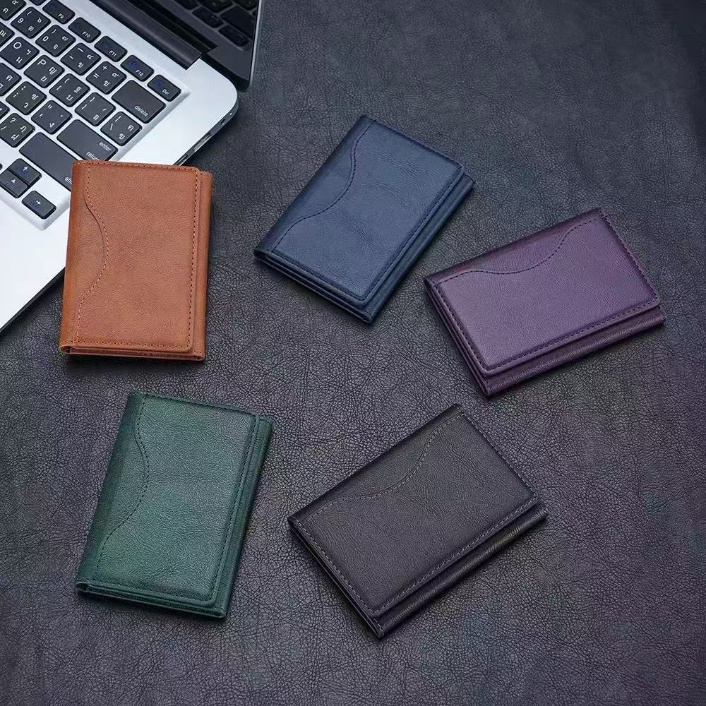 Dark Purple 3-in-1 Magnetic Wallet for MagSafe - Slim PU Leather Card Holder with Kickstand