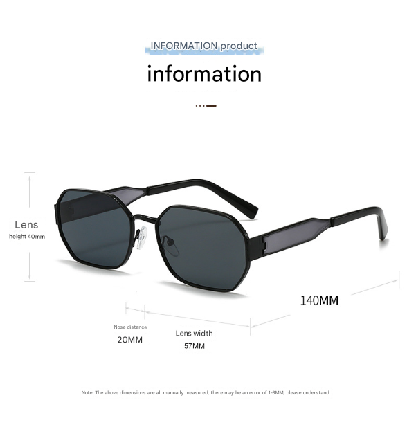 Gold Frame and Brown Lenses Modern Retro Geometric Sunglasses - Chic Metal Frame with UV400 Lenses and Black PU Leather Protective Case