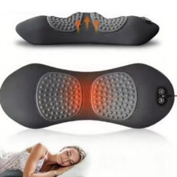 Light Grey 3-in-1 Heated Back Stretcher with Vibration Massage & Traction Lift — Memory Foam Lumbar Support Cushion for Home Therapy and Pain Relief