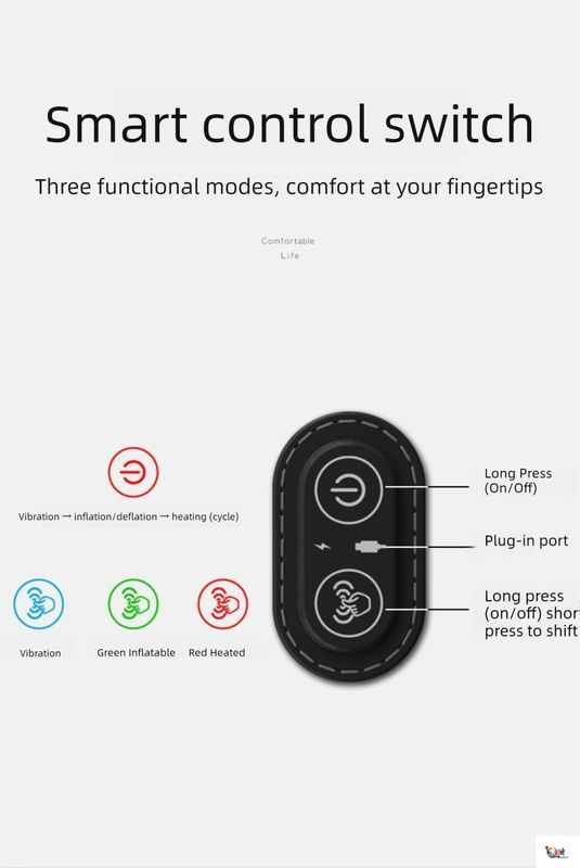 Light Grey 3-in-1 Heated Back Stretcher with Vibration Massage & Traction Lift — Memory Foam Lumbar Support Cushion for Home Therapy and Pain Relief