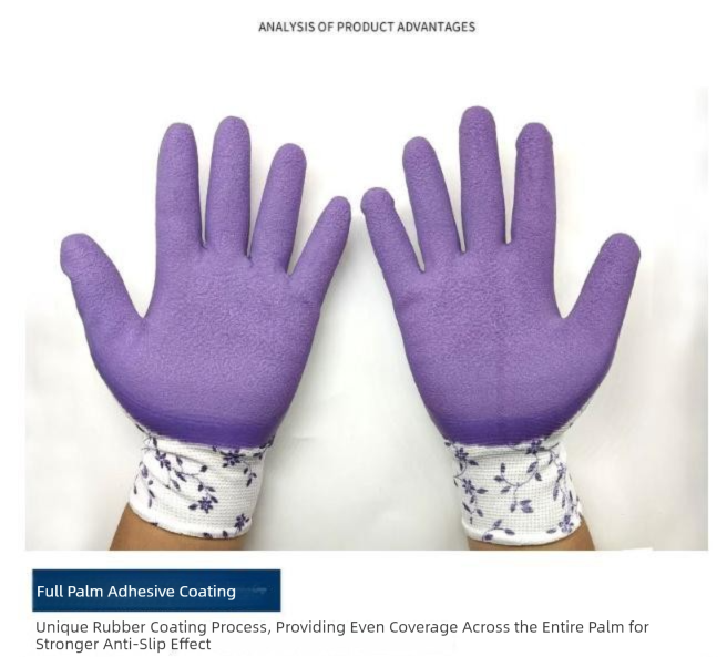 Purple Garden Gloves - 5 Pairs Anti-Puncture, Waterproof, Wear-Resistant Gardening Work Gloves for Planting, Weeding, Rose Pruning