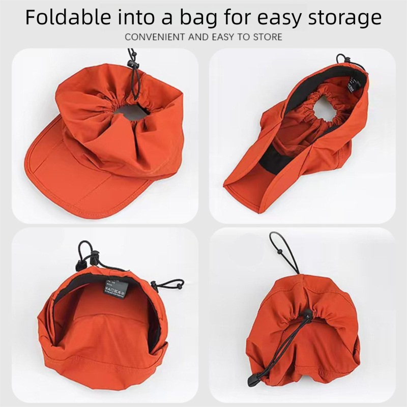 Beige Foldable Packable Visor Cap for Women, Quick Dry Outdoor Running Sport Sun Protection Hat