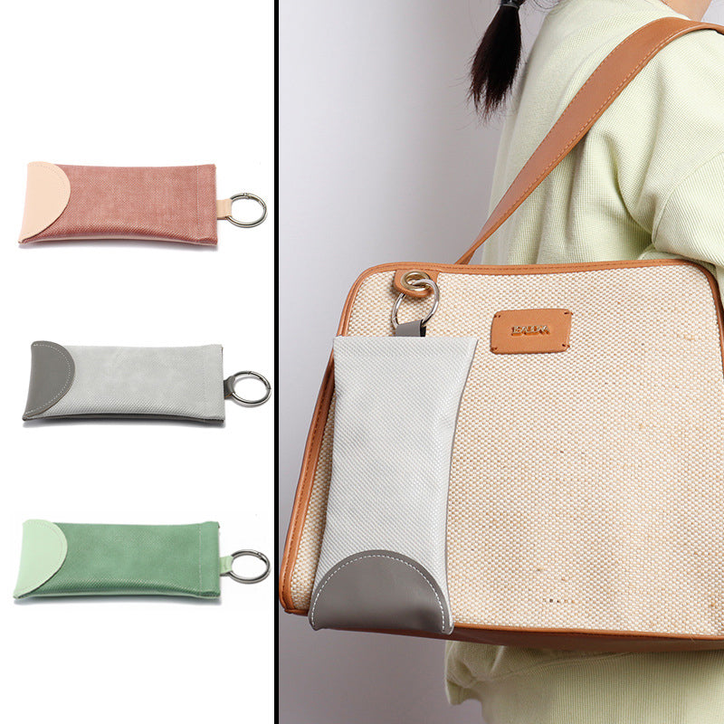 2 Pcs Pink Portable Eyeglasses Pouch with Keychain Snake Skin Pattern Soft Sunglasses Bag Fashion Myopia Glasses Case