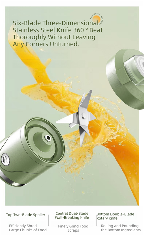 Black Portable Automatic Rechargeable Blender Wireless Juicer Mini Ice Crusher for Smoothies & Shakes