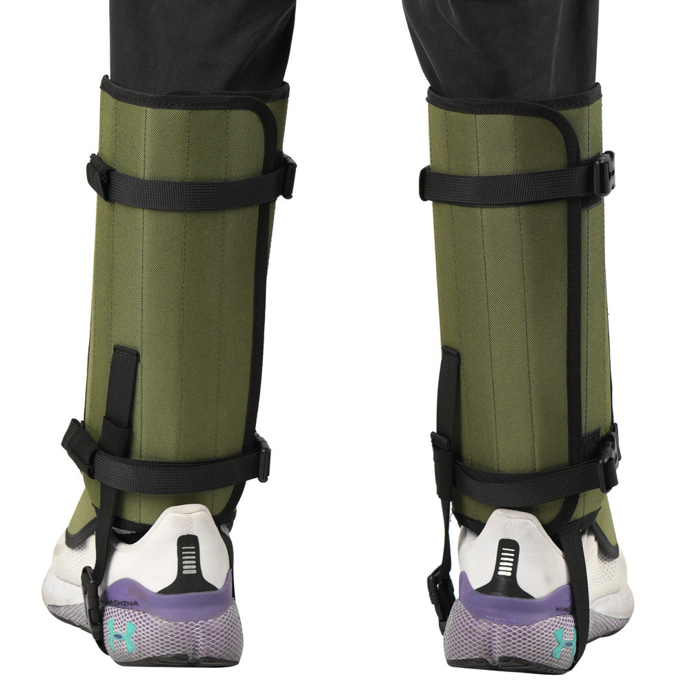Green Outdoor Waterproof Leg Gaiters - Anti-Snake Bite & Scratch Protection Boot Covers - Breathable Nylon Oxford Leg Guards for Hiking Camping