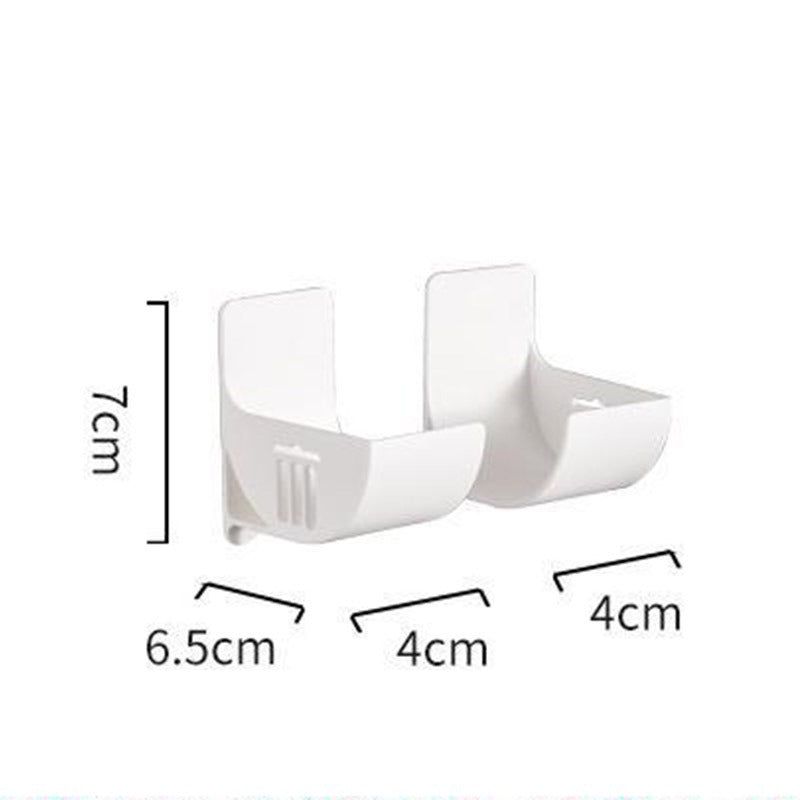 Grey 10 Pairs Self-Adhesive Wall Mount Storage Holders - Drill-Free Plastic Organiser Racks for Garbage Bags Cling Wrap & Umbrellas - Rental Friendly Kitchen Accessories