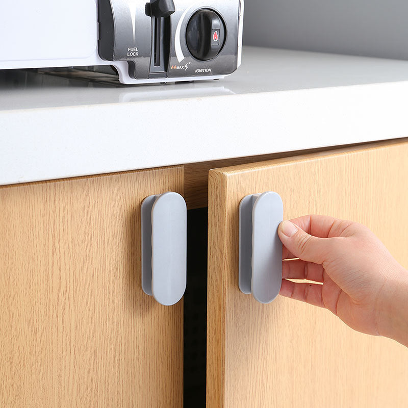 Grey 10-Pack No-Drill Window Handle Cabinet Pulls - Adhesive Mounting for Easy Installation